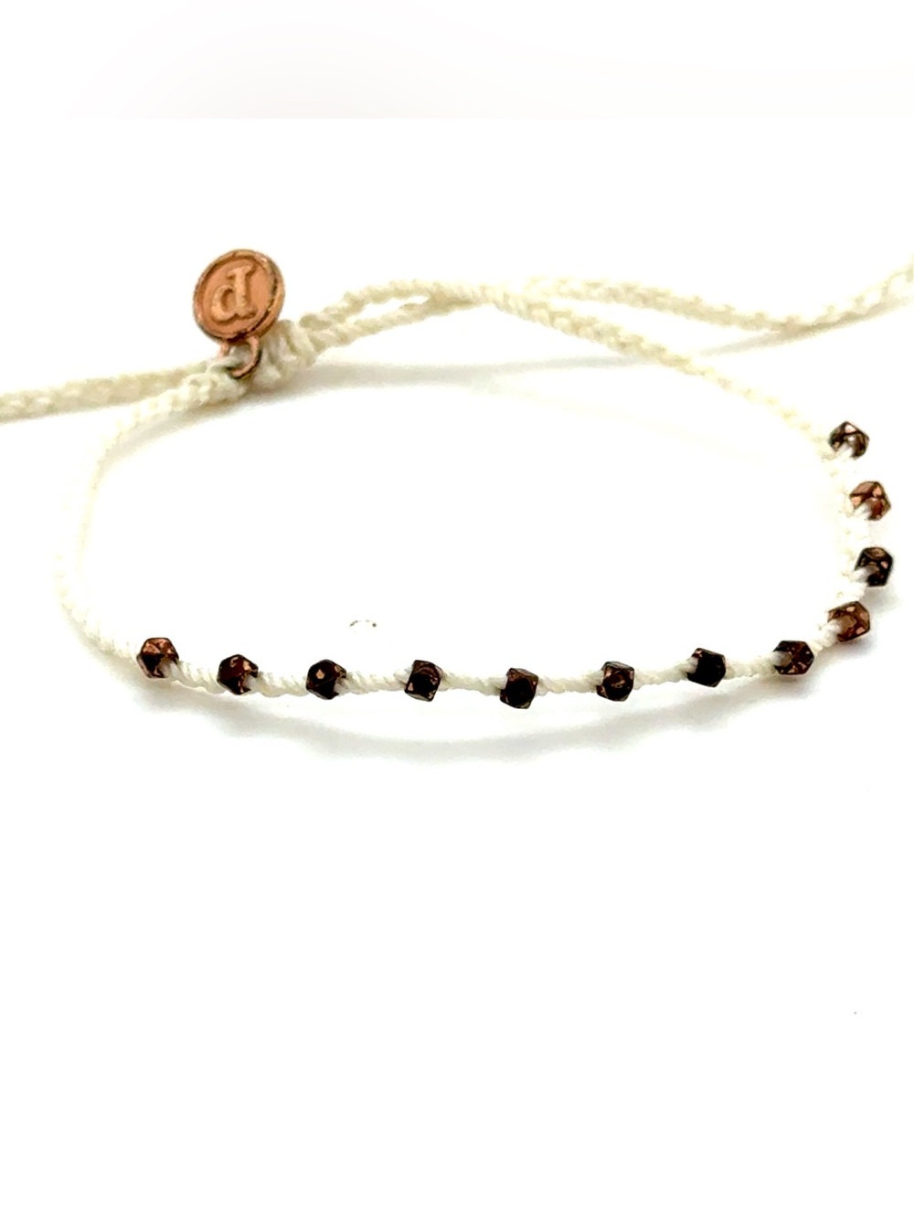 Pura Vida Cream Braided‎ Bracelet with Copper Beads (